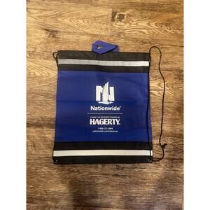 Nationwide Drawstring Backpack Cinch Bag Blue Black Lightweight
